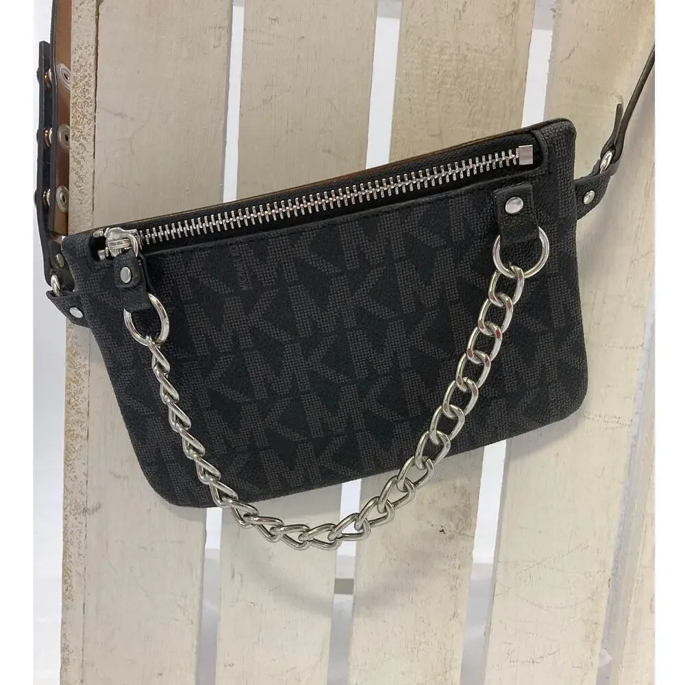 MICHAEL KORS SIGNATURE PRINT SAFFIANO LEATHER FANNY PACK